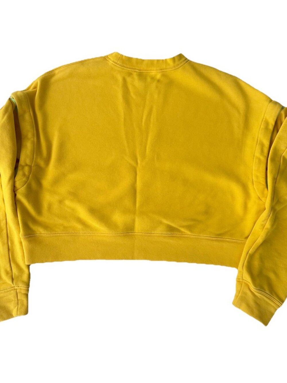 Nike Women's Cropped Convertible Boxy Sweatshirt Yellow Sz M - Picture 2 of 9
